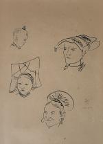 Tsuguharu FOUJITA [japonais] (1886-1968)
Etude de personnages
Encre signée en bas à...