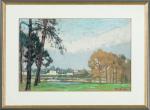 Henry GROSJEAN (1864-1948). " Le parc du château de Fontainebleau...