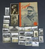 Lot : revue Signal n°5 de 1944 ; 25 photos de pilotes...