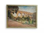Abel LAUVRAY (1870-1950)
Le pont du Gard
Huile sur toile signée en...