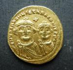 HERACLIUS et son fils HERACLIUS CONSTANTIN (613-630). Solidus. Constantinople. ...