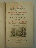 ROBINET (Jean-Baptiste). Vue philosophique de la gradation naturelle des formes...