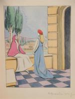 Exemplaire enrichi d'une aquarelle originale[BARTE]. MUSSET (Alfred de). Lorenzaccio. Paris,...
