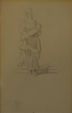 Jules Jacques VEYRASSAT (1828-1893) attribué à.
Portrait de dame assise,
Femme à...