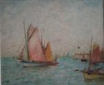 Georges D'ESPAGNAT (1870-1950)
Barques près du port
Huile sur toile monogrammée en...