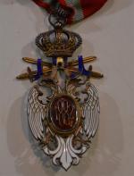 SERBIE 1882 Ordre de l'Aigle blanc. 
Médaille en métal et...