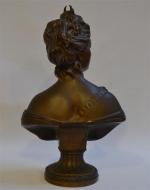 Jean Antoine HOUDON (1741-1828) d'après.
Buste de Diane chasseresse
Bronze reposant sur...