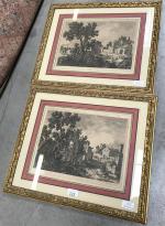 PERELLE. "Paysages". Deux gravures à l'eau-forte. Epoque XVIIIème siècle. 25...