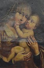 ECOLE ITALIENNE du XVIIème
Vierge à l'enfant
Huile sur toile
85 x 66...
