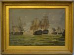 ECOLE FRANCAISE du XIXème
Bataille navale
Huile sur toile
59.5 x 90 cm