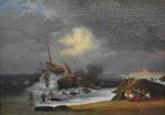 ECOLE FRANCAISE du XIXème
L'attaque provoquant le naufrage
Huile sur toile
27 x...