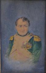 ECOLE FRANCAISE
Portrait de l'empereur Napoléon
Dessin rehaussé signé en bas à...