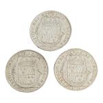 3 JETONS en argent des Etats de Bretagne, Louis XIV,...