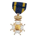 Pays-Bas Ordre du Lion néerlandais. Croix d'Officier. Or, émail (éclats),...