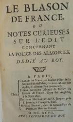 CADOT (Thibault). "Le Blason de France ou notes curieuses sur...