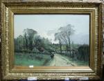 ANGLADE Gaston (1854-1919) La promenade, huile sur toile signée et...