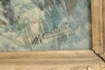 CHARLET Albert (XIX-XX) Chiens de chasse, aquarelle, signée en bas...