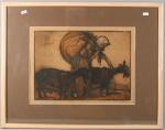 COUSSENS Armand (1881-1935)
La chevrière
Estampe signée en bas à droite
29 x...