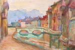 FERRANDO Augustin (1880-1957) attribuée à, Pont sur le Thiou à...