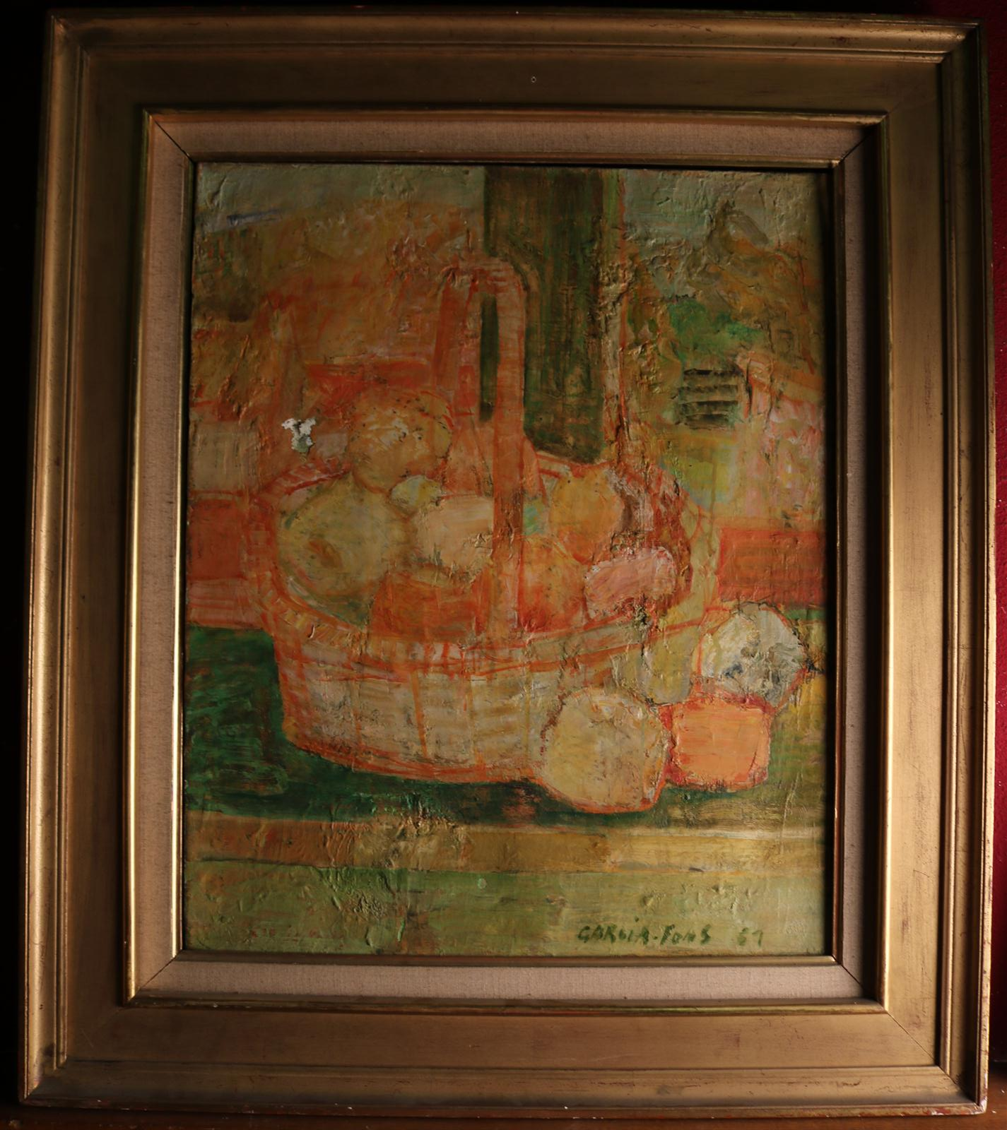 GARCIA-FONS Pierre (1928) Panier de fruits - Huile sur toile...