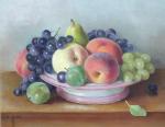 OZ Viviane d' (XX) Assiette de fruits, huile sur panneau...