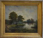 Ernest CHEROT (1814-1883)
Barque près du pont
Huile sur toile signée en...