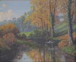 Emile GAUFFRIAUD (1877-1957)
La propriété dominant la rivière, 1922.
Huile sur toile...
