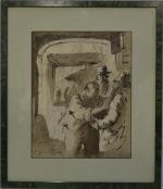 Louise IBELS (1891-1965)
Les hommes sous les arcades
Dessin à l'encre signé...