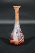 LEGRAS : Vase soliflore en verre à fond satiné opacifié...