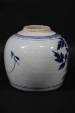 CHINE : Pot à gingembre en porcelaine blanche décorée en...