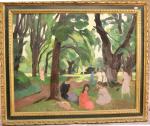 JOUBIN Georges (1888-1983) La clairière d'Orsay, la chataigneraie, huile sur...