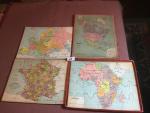 Boîte de 3 puzzles complets de géographie, édition Labbé 1919:...