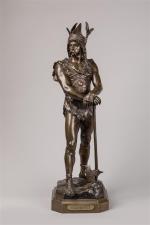 Marcel Debut (1865-1933) 
" Vercingétorix "
Sujet en bronze à patine...