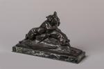 Charles Virion (1865-1946)
" Panthère attaquant une gazelle "
Groupe en bronze...