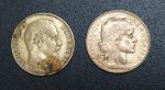 Deux pièces de 20 francs or, 1856 et 1914 -...