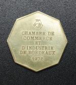 Chambre de Commerce de Bordeaux, Jeton en or, daté 1978....