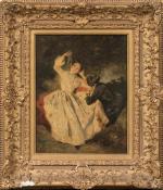 Octave TASSAERT (1800-1874). " Deux femmes admirant un collier "....