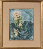 Pierre COMBET-DESCOMBES (1885-1966). " Roses dans un vase ". Pastel...