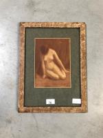 Madeleine PLANTEY (1890-1985), "Nu assis", REPRODUCTION sur papier Signé en...