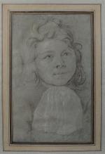 ECOLE FRANCAISE du XVIIIème siècle. "Portrait d'enfant". Dessin à la...