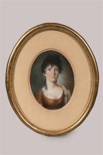 ECOLE FRANCAISE du début du XIXème siècle. "Portrait de dame"....