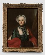 ECOLE FRANCAISE du XVIIIème siècle. Portrait de dame en robe...