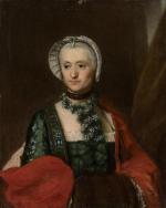 ECOLE FRANCAISE du XVIIIème siècle. Portrait de dame en robe...