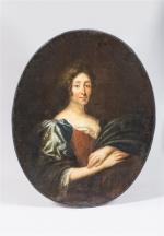 ECOLE FRANÇAISE vers 1700. "Portrait de Madame de Launois". Toile...