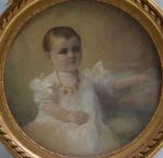 ECOLE FRANCAISE vers 1900
Portrait d'enfant
Pastel rond
D.: 40 cm à vue
