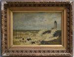 Edouard DALIPHARD (1833-1877)
Le phare sous les vagues
Huile sur toile signée...