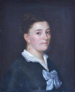 Alexandre Jacques CHANTRON (1842-1918)
Portrait de dame, 1870.
Huile sur toile signée...