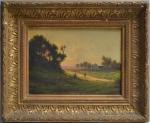 E. MARTINOL (XIX-XXème)
Promenade dans un paysage verdoyant
Huile sur toile signée...
