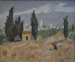 Yves BRAYER (1907-1990)
Le cabanon aux cyprès
Huile sur toile signée en...