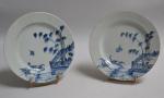 CHINE
Paire d'assiettes rondes en porcelaine à décor bleu
XVIIIème
D.: 23 cm...
